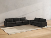 Modular Cero Modular Sectionals | 5-Piece Grey Linen Home Living Corner Sectionals 5-Seater