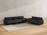 Modular Cero Reclining Sectionals | 5-Piece Grey Linen Home Living Corner Sectionals 5-Seater