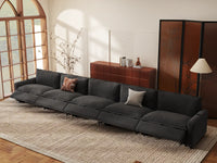 Modular Cero Reclining Sectionals | 5-Piece Grey Linen Home Living Couch Sectionals 5-Seater