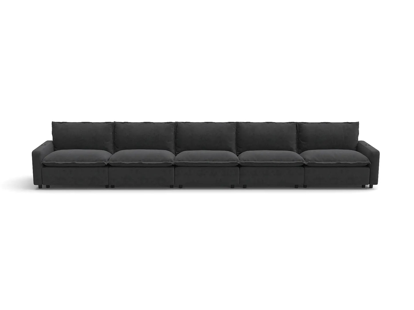 Modular Cero Reclining Sectionals | 5-Piece Grey Linen Home Living Couch Sectionals 5-Seater
