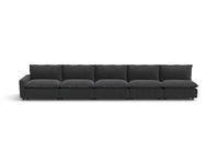 Modular Cero Reclining Sectionals | 5-Piece Grey Linen Home Living Couch Sectionals 5-Seater