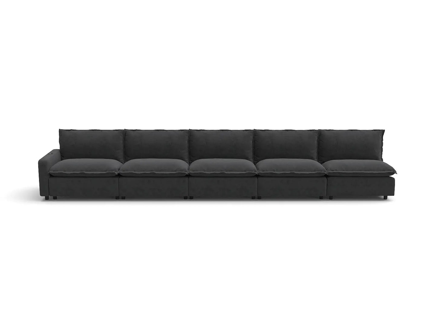 Modular Cero Reclining Sectionals | 5-Piece Grey Linen Home Living Couch Sectionals 5-Seater