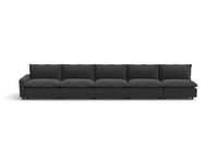 Modular Cero Reclining Sectionals | 5-Piece Grey Linen Home Living Couch Sectionals 5-Seater