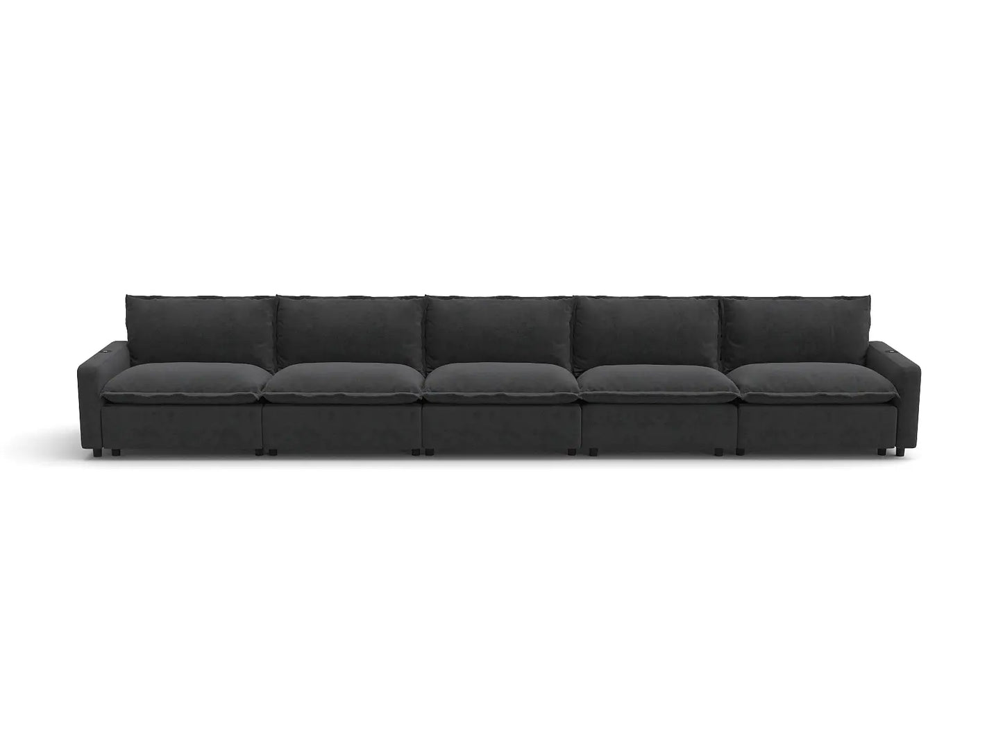 Modular Cero Reclining Sectionals | 5-Piece Grey Linen Home Living Couch Sectionals 5-Seater