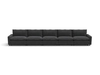 Modular Cero Reclining Sectionals | 5-Piece Grey Linen Home Living Couch Sectionals 5-Seater