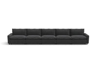 Modular Cero Reclining Sectionals | 5-Piece Grey Linen Home Living Couch Sectionals 5-Seater