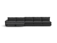 Modular Cero Reclining Sectionals | 5-Piece Grey Linen Home Living Couch Sectionals 5-Seater