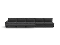 Modular Cero Reclining Sectionals | 5-Piece Grey Linen Home Living Couch Sectionals 5-Seater
