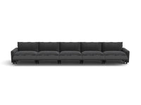 Modular Cero Reclining Sectionals | 5-Piece Grey Linen Home Living Couch Sectionals 5-Seater