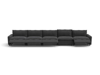 Modular Cero Reclining Sectionals | 5-Piece Grey Linen Home Living Couch Sectionals 5-Seater