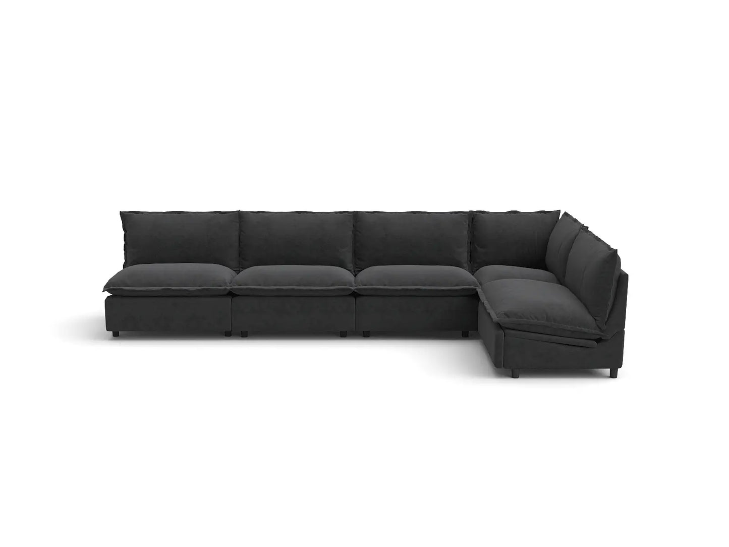 Modular Cero Reclining Sectionals | 5-Piece Grey Linen Home Living L-Shaped Sectionals 5-Seater