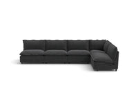 Modular Cero Reclining Sectionals | 5-Piece Grey Linen Home Living L-Shaped Sectionals 5-Seater