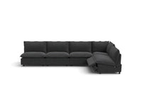 Modular Cero Reclining Sectionals | 5-Piece Grey Linen Home Living L-Shaped Sectionals 5-Seater