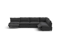 Modular Cero Reclining Sectionals | 5-Piece Grey Linen Home Living L-Shaped Sectionals 5-Seater