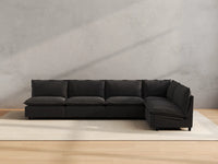 Modular Cero Reclining Sectionals | 5-Piece Grey Linen Home Living L-Shaped Sectionals 5-Seater