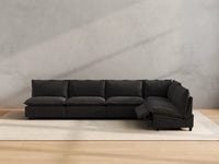 Modular Cero Reclining Sectionals | 5-Piece Grey Linen Home Living L-Shaped Sectionals 5-Seater