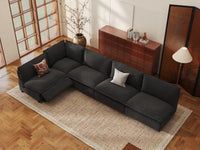 Modular Cero Reclining Sectionals | 5-Piece Grey Linen Home Living L-Shaped Sectionals 5-Seater