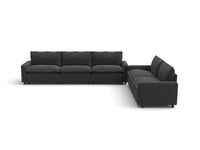 Modular Cero Sectional with Recliner | 5-Piece Grey Linen Large Space Corner Sectionals 5-Seater