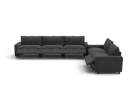 Modular Cero Reclining Sectionals | 5-Piece Grey Linen Large Space Corner Sectionals 5-Seater