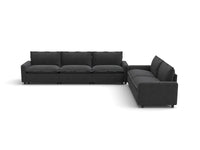 Modular Cero Reclining Sectionals | 5-Piece Grey Linen Large Space Corner Sectionals 5-Seater