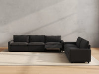 Modular Cero Reclining Sectionals | 5-Piece Grey Linen Large Space Corner Sectionals 5-Seater