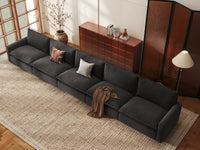 Modular Cero Modular Sectionals | 5-Piece Grey Linen Large Space Couch Sectionals 5-Seater