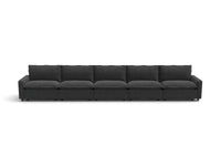 Modular Cero Modular Sectionals | 5-Piece Grey Linen Large Space Couch Sectionals 5-Seater