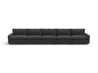 Modular Cero Reclining Sectionals | 5-Piece Grey Linen Large Space Couch Sectionals 5-Seater