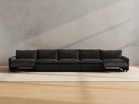 Modular Cero Reclining Sectionals | 5-Piece Grey Linen Large Space Couch Sectionals 5-Seater