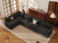 Modular Cero Modular Sectionals | 5-Piece Grey Linen Large Space L-Shaped Sectionals 5-Seater