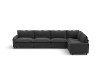 Modular Cero Reclining Sectionals | 5-Piece Grey Linen Large Space L-Shaped Sectionals 5-Seater