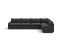 Modular Cero Power Reclining Sectional | 5-Piece Grey Linen Large Space L-Shaped Sectionals 5-Seater