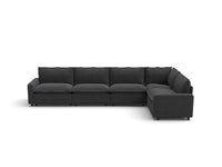 Modular Cero Reclining Sectionals | 5-Piece Grey Linen Large Space L-Shaped Sectionals 5-Seater
