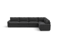 Modular Cero Modular Sectionals | 5-Piece Grey Linen Large Space L-Shaped Sectionals 5-Seater