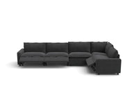 Modular Cero Reclining Sectionals | 5-Piece Grey Linen Large Space L-Shaped Sectionals 5-Seater