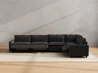Modular Cero Reclining Sectionals | 5-Piece Grey Linen Large Space L-Shaped Sectionals 5-Seater