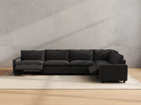 Modular Cero Reclining Sectionals | 5-Piece Grey Linen Large Space L-Shaped Sectionals 5-Seater