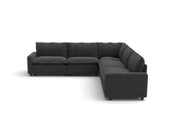 Modular Cero Reclining Sectionals | 5-Piece Grey Linen Large Space V-Shaped Sectionals 5-Seater