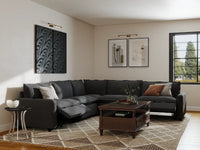 Modular Cero Reclining Sectionals | 5-Piece Grey Linen Large Space V-Shaped Sectionals 5-Seater