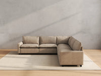 Modular Cero Modular Sectionals | 5-Piece Khaki Linen Grand Estate V-Shaped Sectionals 5-Seater