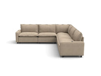 Modular Cero Reclining Sectionals | 5-Piece Khaki Linen Grand Estate V-Shaped Sectionals 5-Seater
