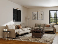 Modular Cero Reclining Sectionals | 5-Piece Khaki Linen Home Living Corner Sectionals 5-Seater
