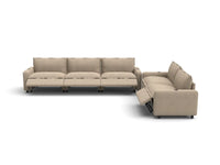 Modular Cero Reclining Sectionals | 5-Piece Khaki Linen Home Living Corner Sectionals 5-Seater