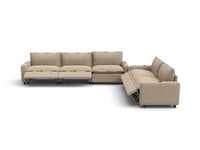 Modular Cero Reclining Sectionals | 5-Piece Khaki Linen Home Living Corner Sectionals 5-Seater