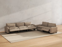 Modular Cero Reclining Sectionals | 5-Piece Khaki Linen Home Living Corner Sectionals 5-Seater