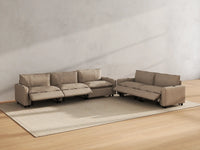 Modular Cero Reclining Sectionals | 5-Piece Khaki Linen Home Living Corner Sectionals 5-Seater