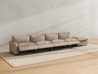 Modular Cero Reclining Sectionals | 5-Piece Khaki Linen Home Living Couch Sectionals 4-Seater with 1-Ottoman
