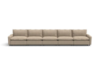 Modular Cero Reclining Sectionals | 5-Piece Khaki Linen Home Living Couch Sectionals 5-Seater