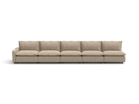 Modular Cero Reclining Sectionals | 5-Piece Khaki Linen Home Living Couch Sectionals 5-Seater