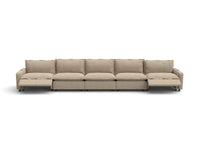 Modular Cero Reclining Sectionals | 5-Piece Khaki Linen Home Living Couch Sectionals 5-Seater